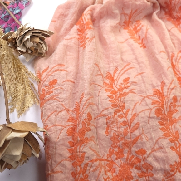 Floral Peach and Orange Dress Onesize - Picture 3 of 8